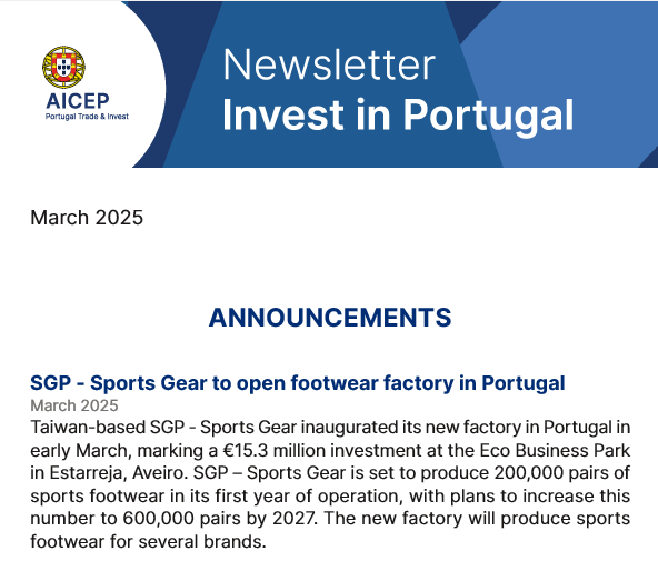 Newsletter Invest in Portugal