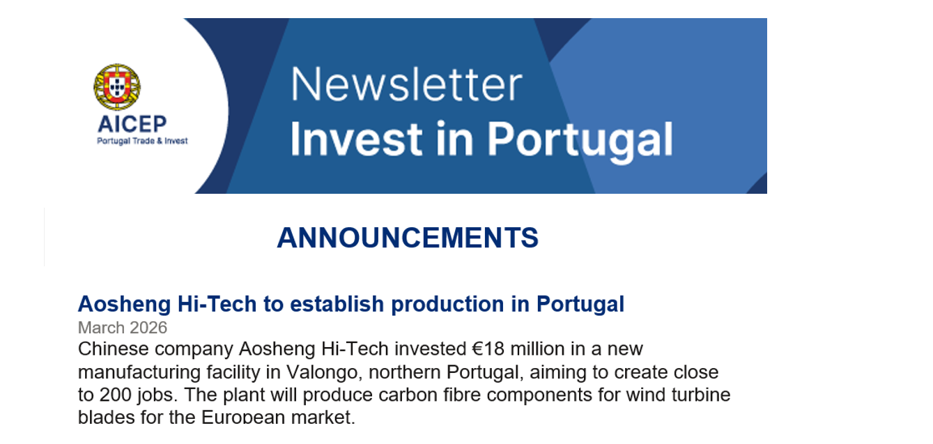 Newsletter Invest in Portugal
